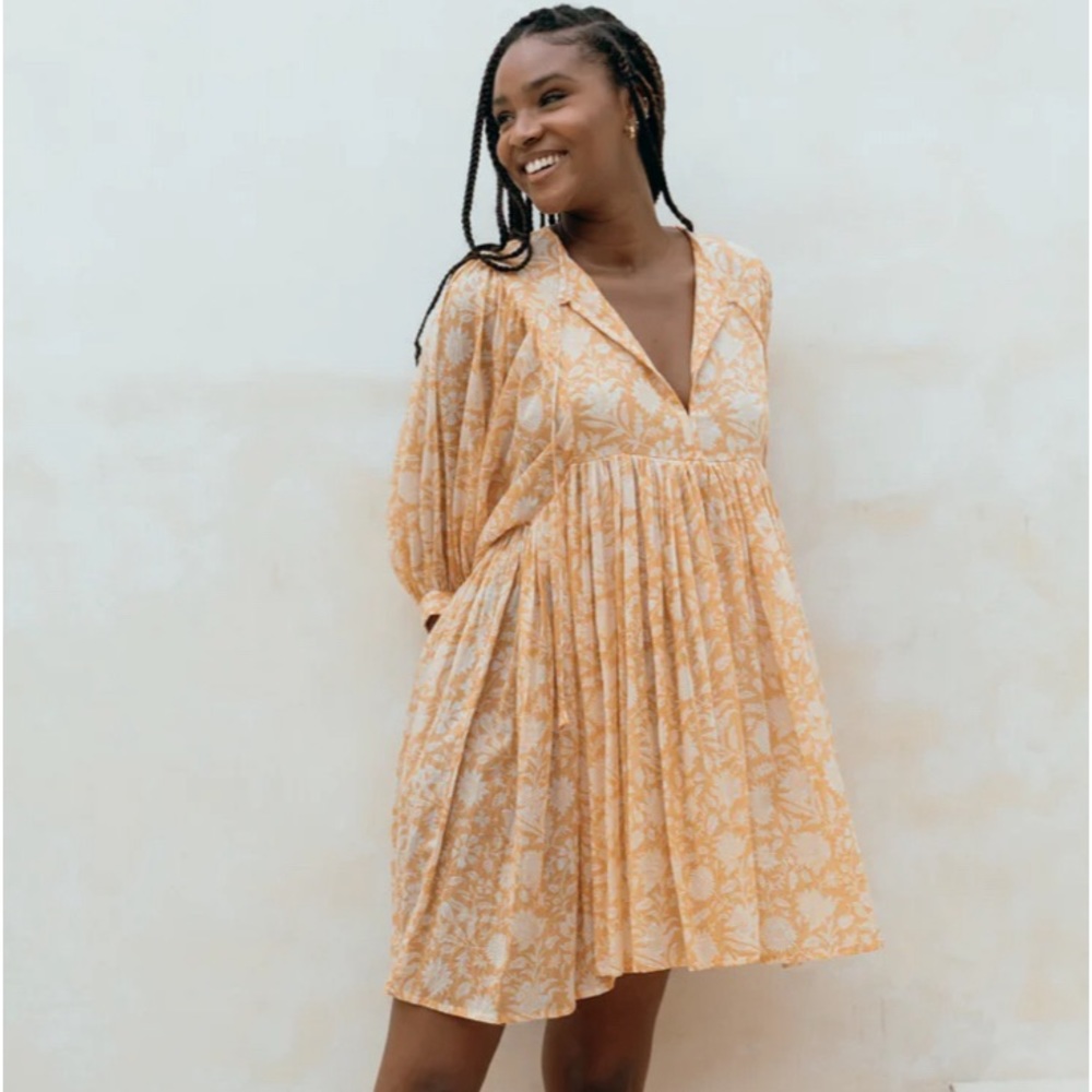 Daughters Of India Kyra Mini Dress Tangerine xs